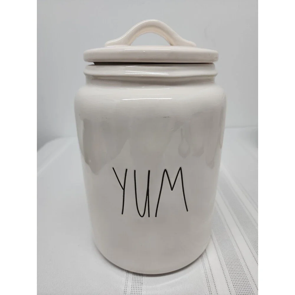 Rae Dunn Artisan Collection By Magenta 8 Inch Long Letter YUM Cannister NWOT